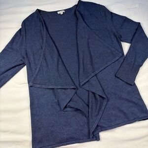 Olivia Warren New York navy blue waterfall open cardigan size Medium Work Career